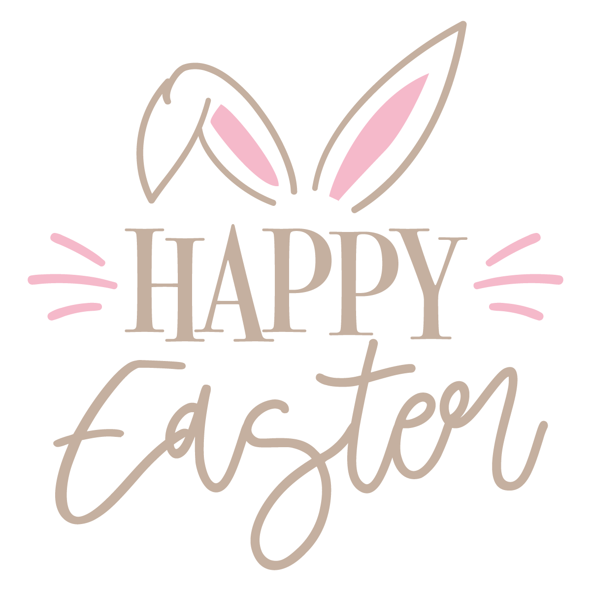 Happy Easter Bunny Ears - Unpainted DIY Wood Sign