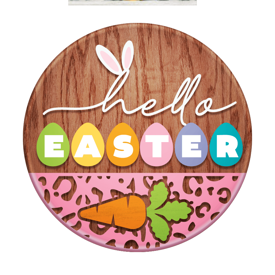 Happy Easter Cheeta Carrot - Unpainted DIY Wood Sign