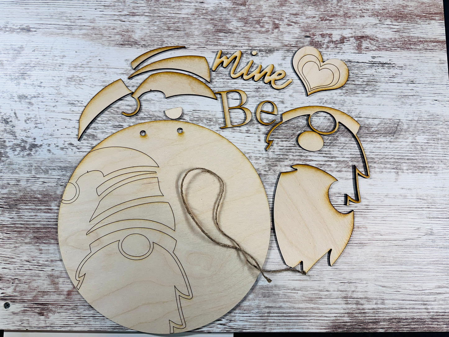 Gnome Be Mine- Unpainted DIY Wood Sign