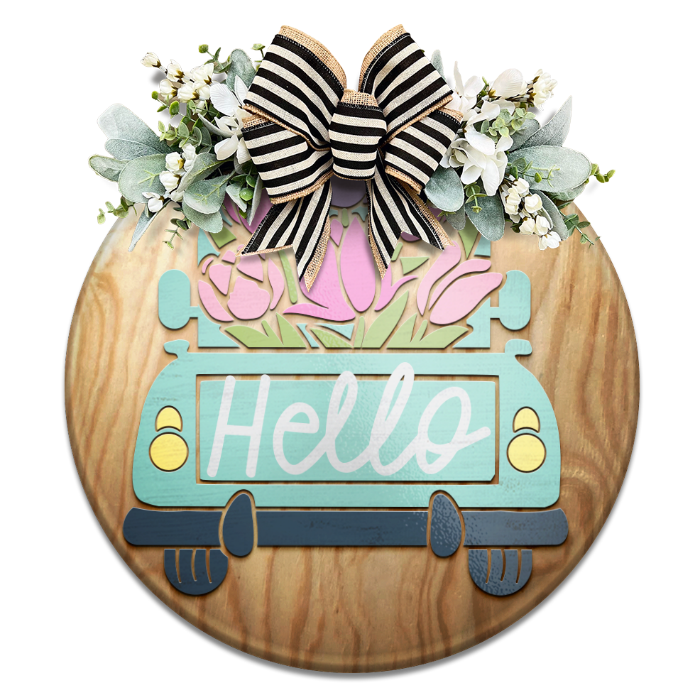 Hello Spring Truck- Unpainted DIY Wood Sign