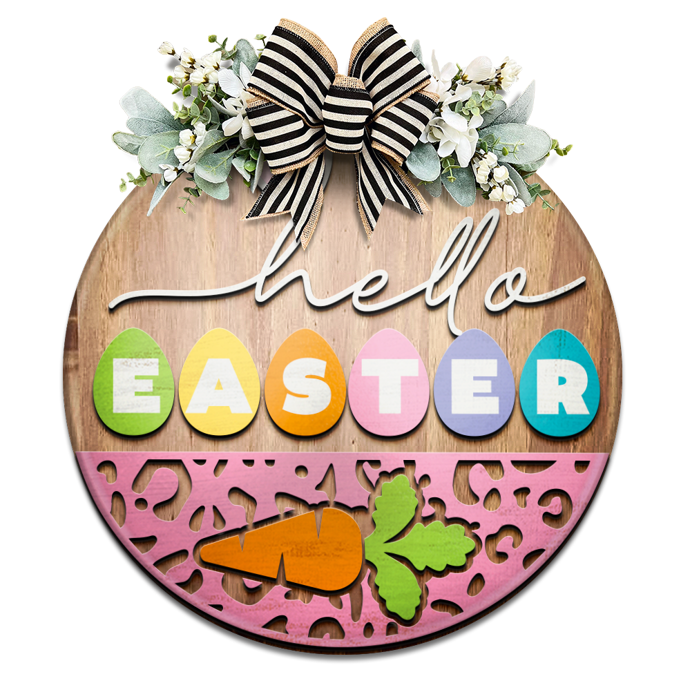 Happy Easter Cheeta Carrot - Unpainted DIY Wood Sign