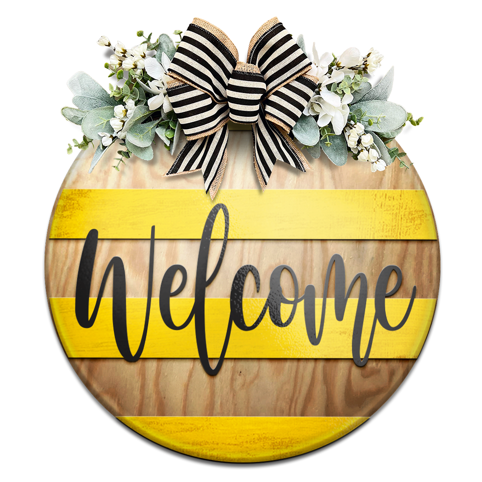 Welcome Stripes- Unpainted DIY Wood Sign