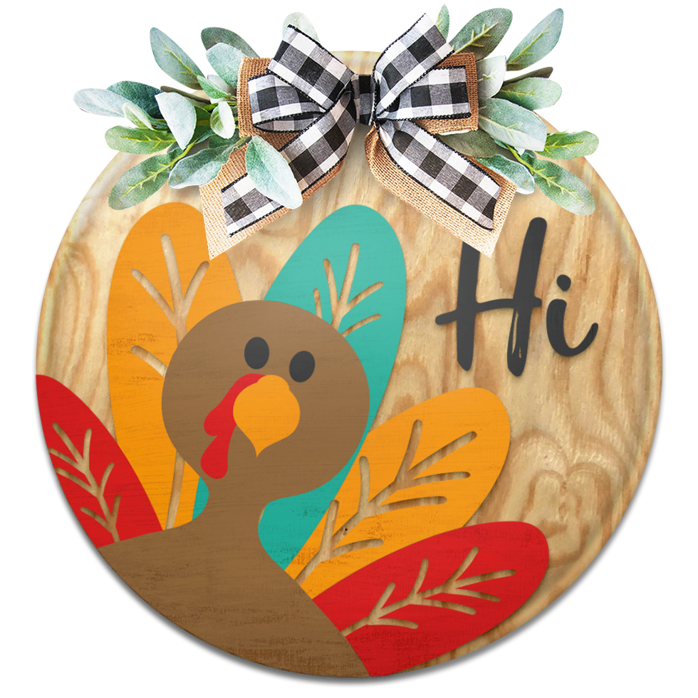 Cute Turkey Thanksgiving- Unpainted DIY Wood Sign
