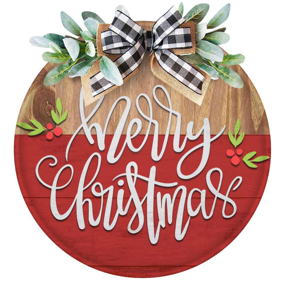Merry Christmas Lettering Unpainted DIY Wood Sign