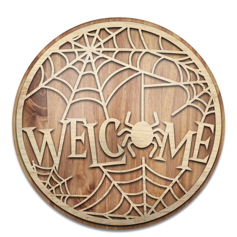 Welcome Spider web- Unpainted DIY Wood Sign