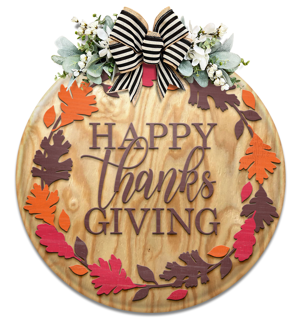 Happy Thanksgiving Door Sign- Unpainted DIY Wood Sign