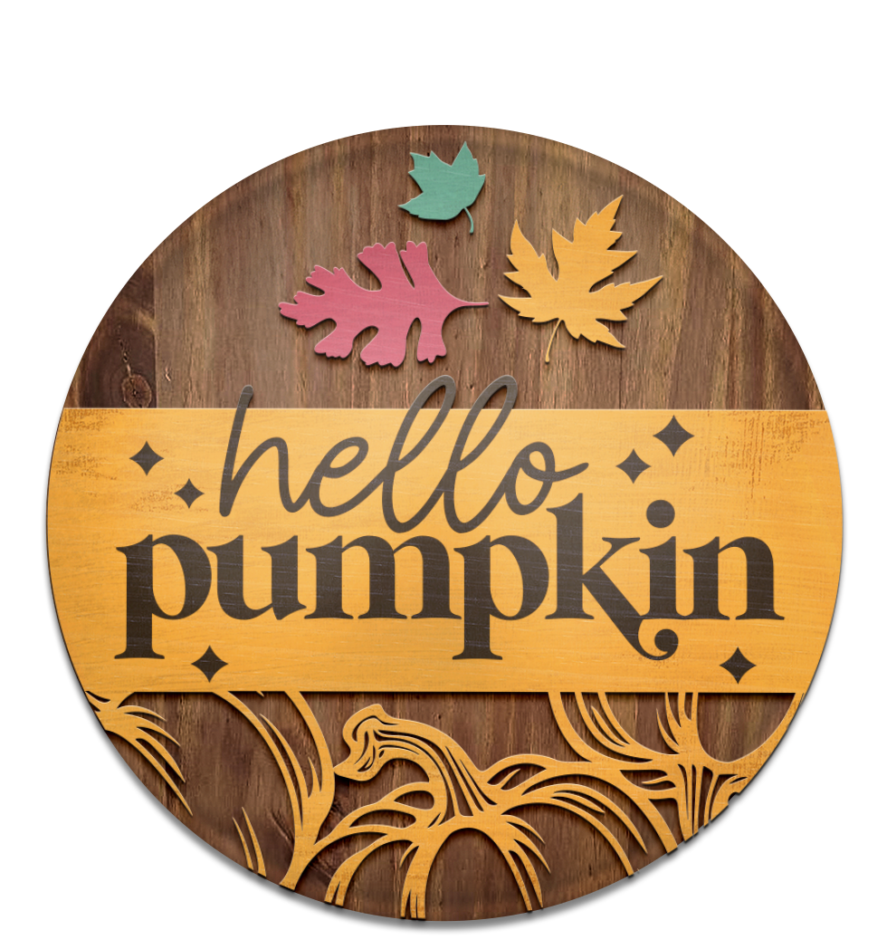 Hello Pumpkin Unpainted DIY Wood Sign