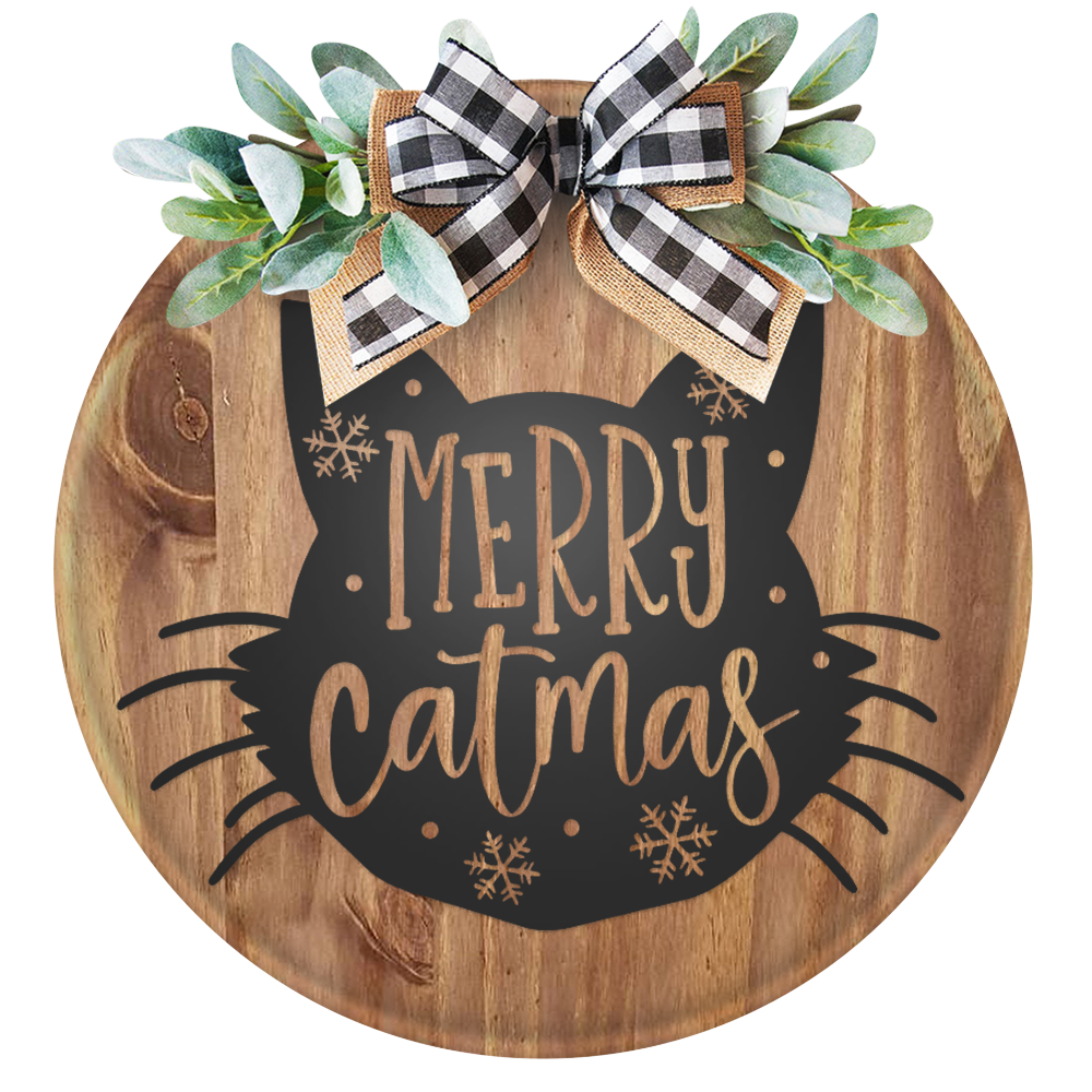 Merry CATmas Unpainted DIY Wood Sign