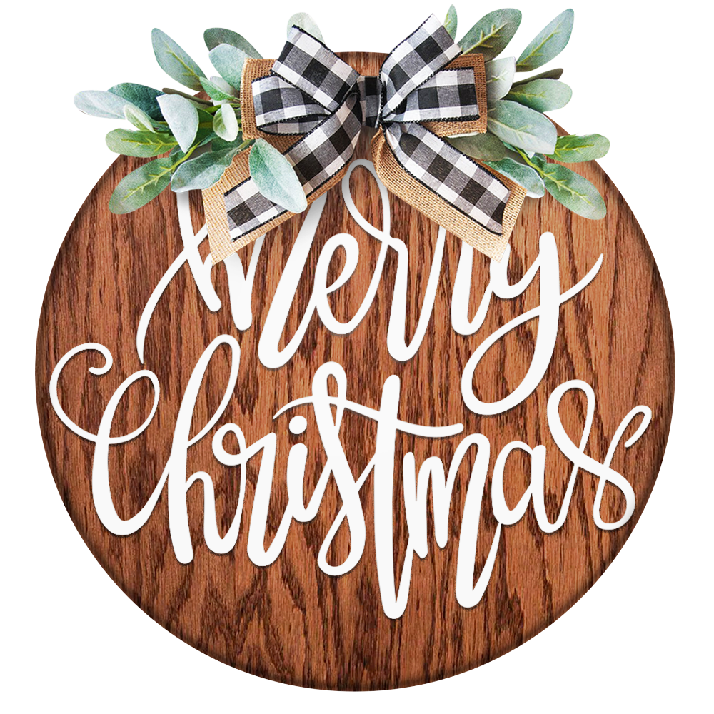 Merry Christmas Cute Unpainted DIY Wood Sign