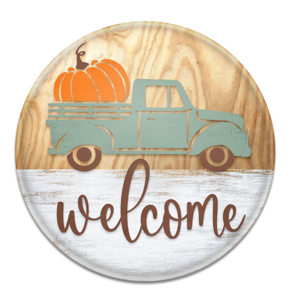 Welcome Truck Door- Unpainted DIY Wood Sign