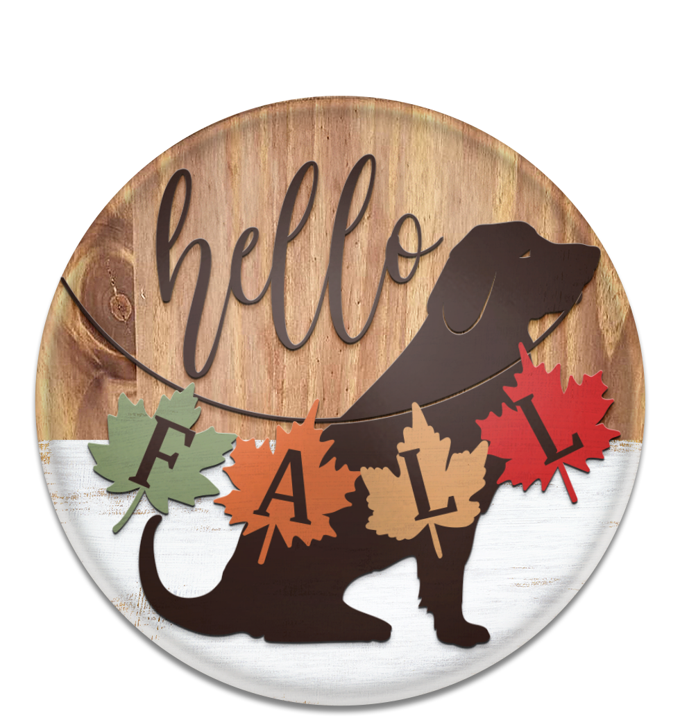 Hello Dog Thanksgiving Unpainted DIY Wood Sign