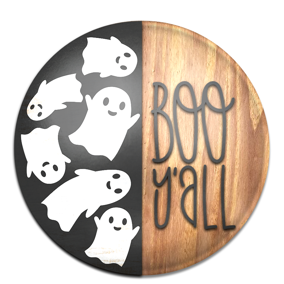 Boo Ya'all Ghosts- Unpainted DIY Wood Sign