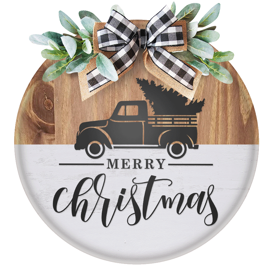 Christmas Truck Unpainted DIY Wood Sign
