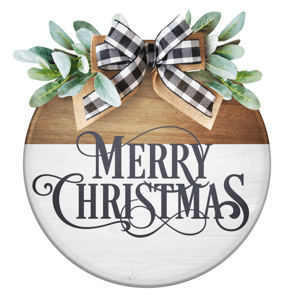 Merry Christmas Door2 Unpainted DIY Wood Sign
