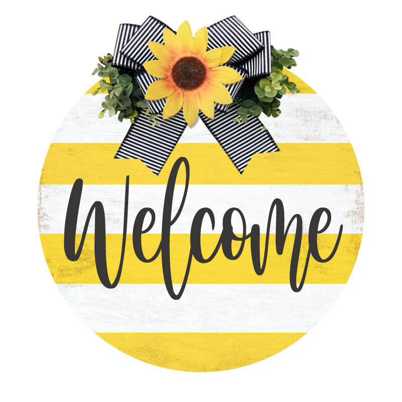 Welcome Stripes- Unpainted DIY Wood Sign
