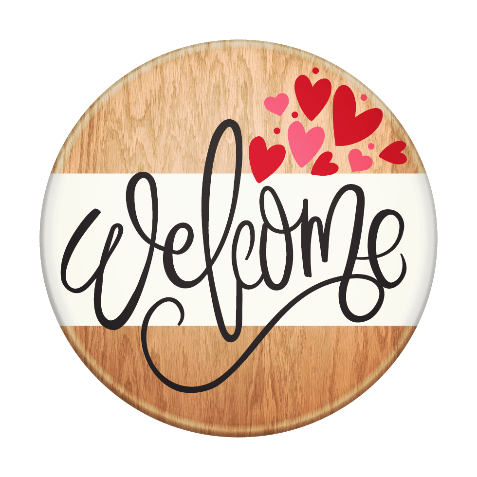 Welcome Mini Hearts- Unpainted DIY Wood Sign