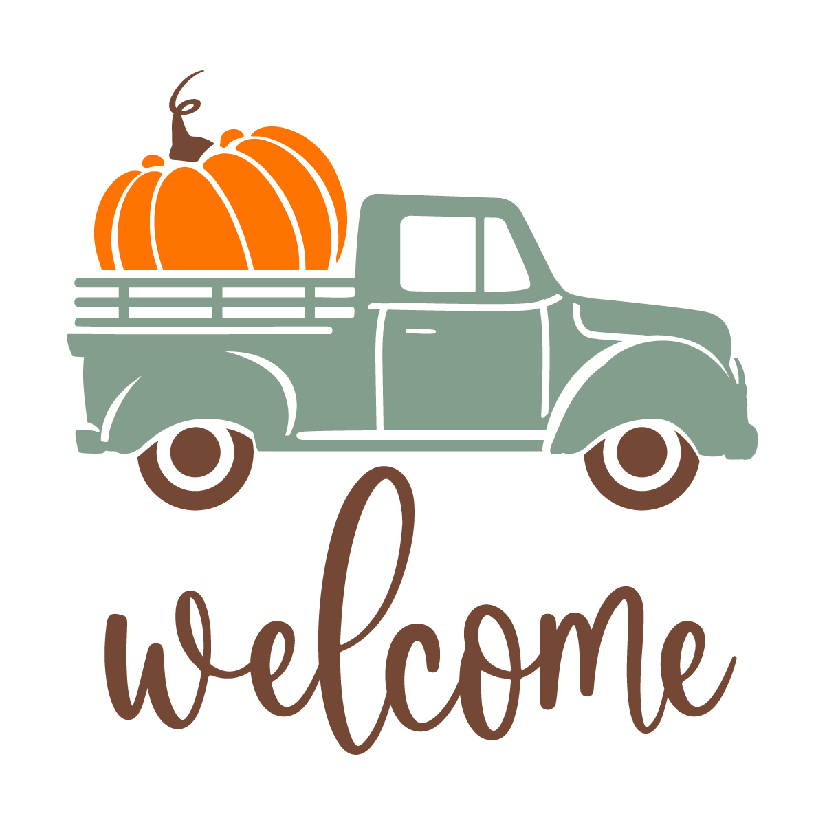 Welcome Truck Door- Unpainted DIY Wood Sign