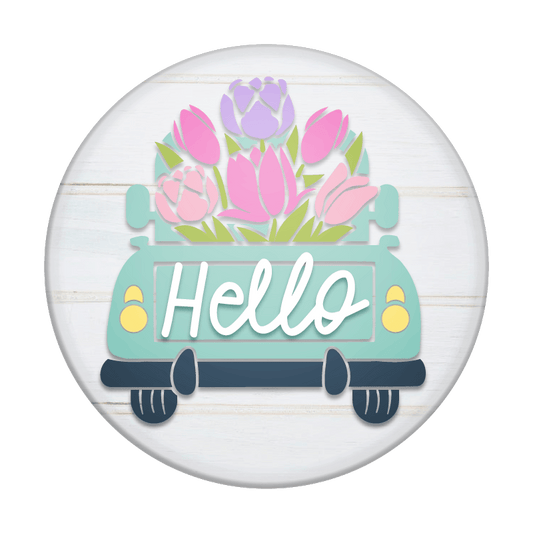 Hello Spring Truck- Unpainted DIY Wood Sign