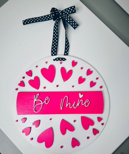 Be Mine Hearts- Unpainted DIY Wood Sign