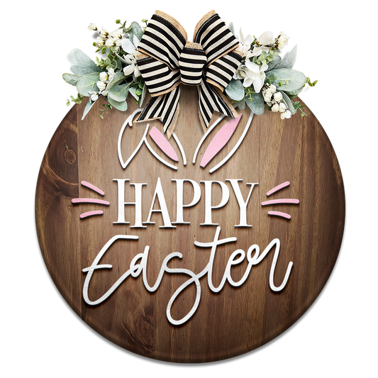 Happy Easter Bunny Ears - Unpainted DIY Wood Sign