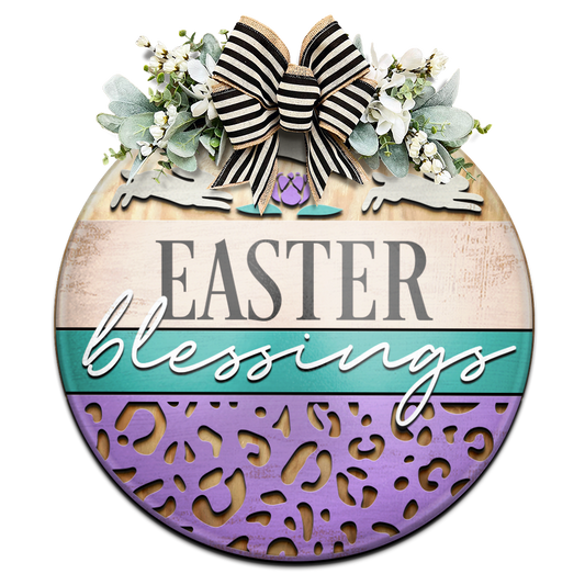 Easter Blessings Cheeta- Unpainted DIY Wood Sign