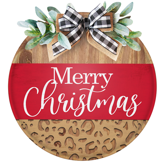 Merry Christmas Cheeta  Unpainted DIY Wood Sign