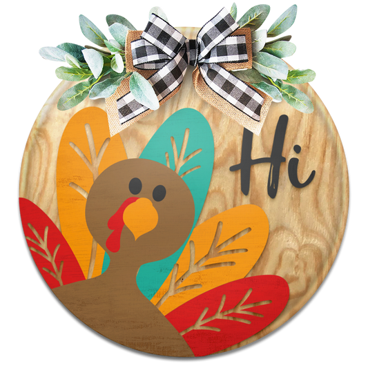 Cute Turkey Thanksgiving- Unpainted DIY Wood Sign