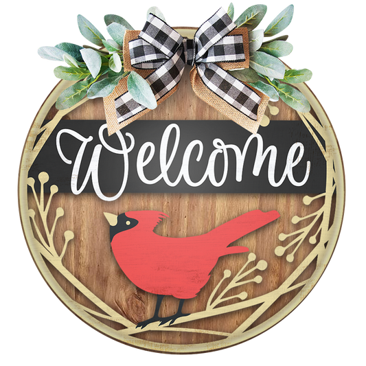 Welcome Bird Unpainted DIY Wood Sign