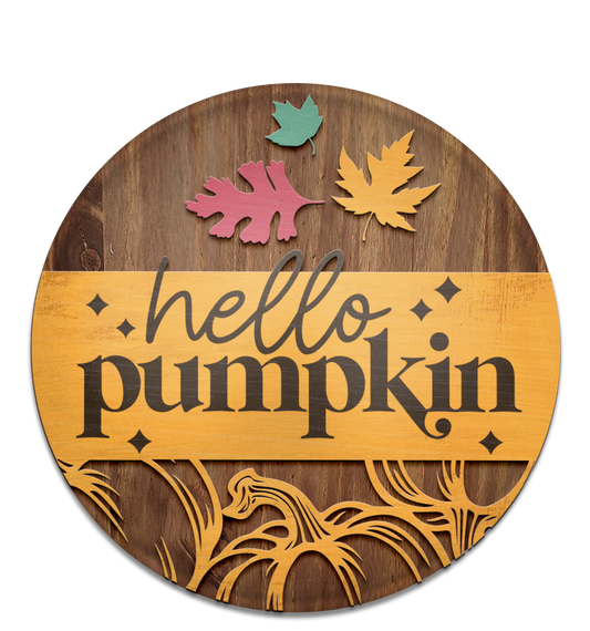 Hello Pumpkin Unpainted DIY Wood Sign