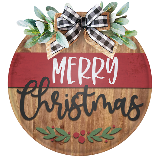 Merry Christmas Door Unpainted DIY Wood Sign