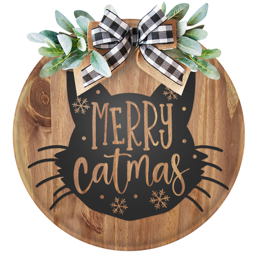 Merry CATmas Unpainted DIY Wood Sign