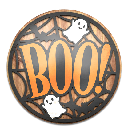 Boo and Spider Web- Unpainted DIY Wood Sign