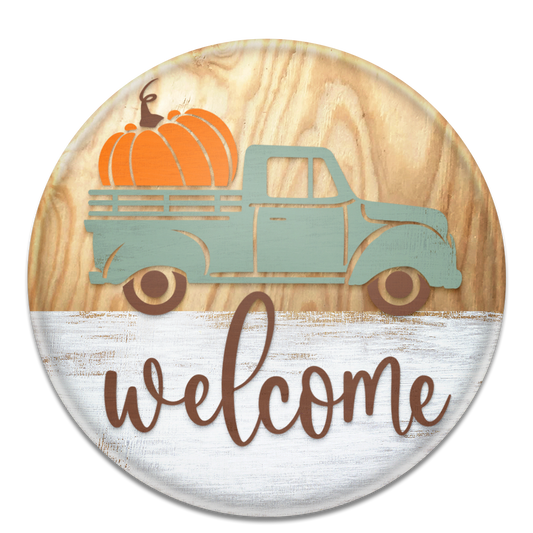 Welcome Truck Door- Unpainted DIY Wood Sign