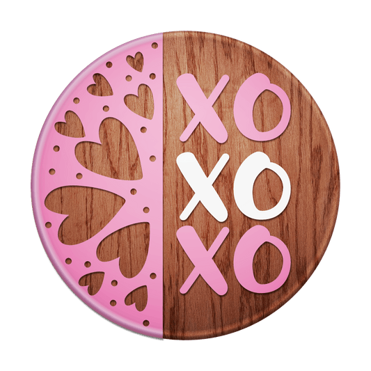 XOXO Hearts Unpainted DIY Wood Sign